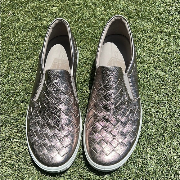 LIKE NEW WOMEN'S ECCO SOFT 7 WOVEN WARM GRAY SIZE 10 EXTRA WIDTH - Picture 1 of 8